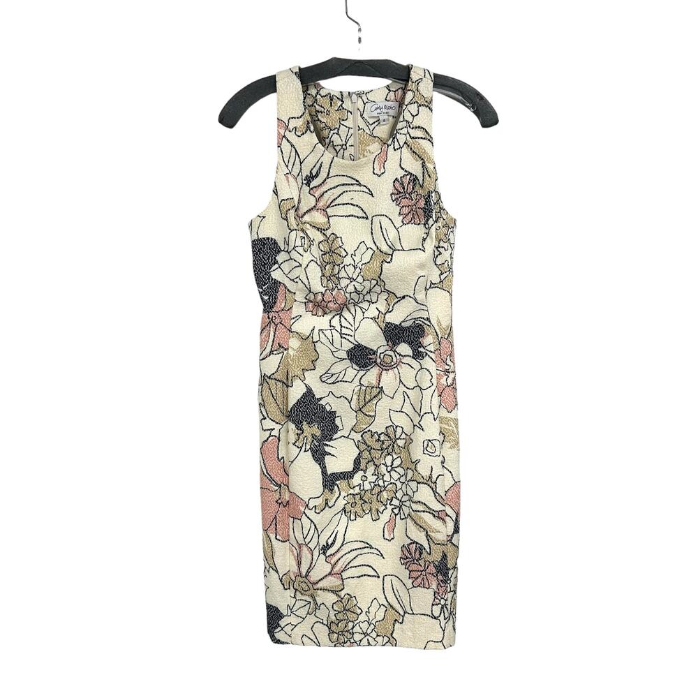 Amy Matto New York Cream Multicolor Floral Print Sleeveless Sheath Dress 4